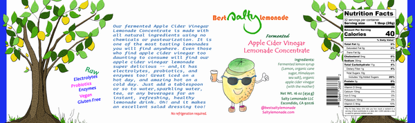 Apple Cider Vinegar Lemonade Concentrate - 16oz (part of Zero Foodprint's 2025 Holiday Gift Guide).